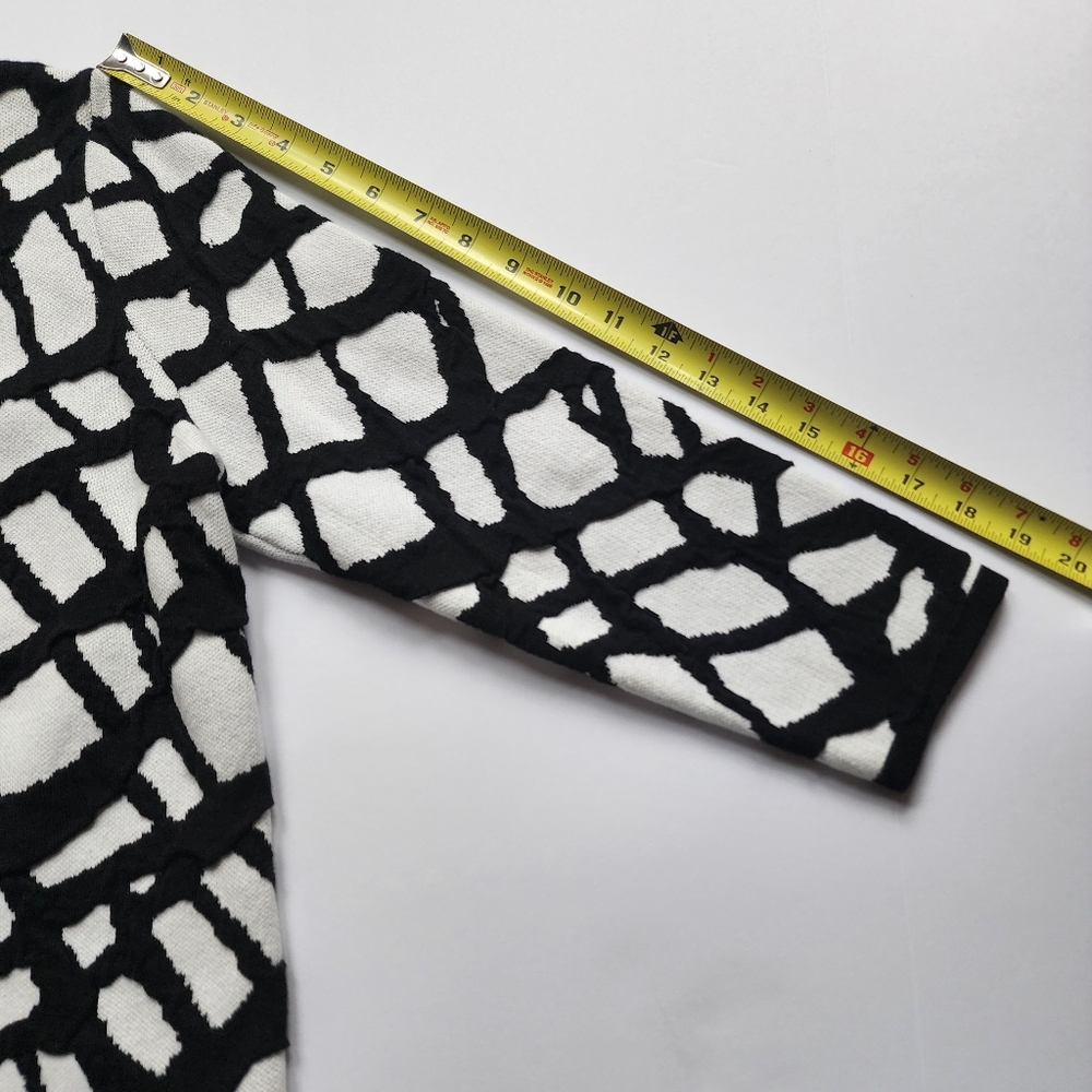 Anne Klein Black and White Patterned Jacket Sz Small - Picture 7 of 7